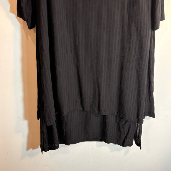 KALIYANA Sz S Oversized Dress Two Layer Patch Side Slits Textured Stripes - Picture 11 of 14